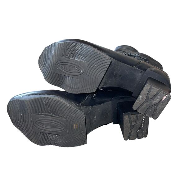 Steampunk Goth Laura Vita Leather Boots Platform Floral Block Heel - Picture 10 of 11